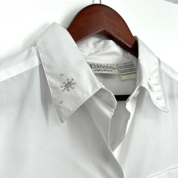 Vintage Christmas Bears Basic Editions Holiday Womens Small Blouse Shirt Top - Picture 3 of 11